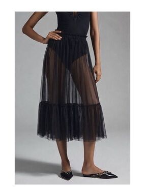 Anthropologie Sheer Skirt Large